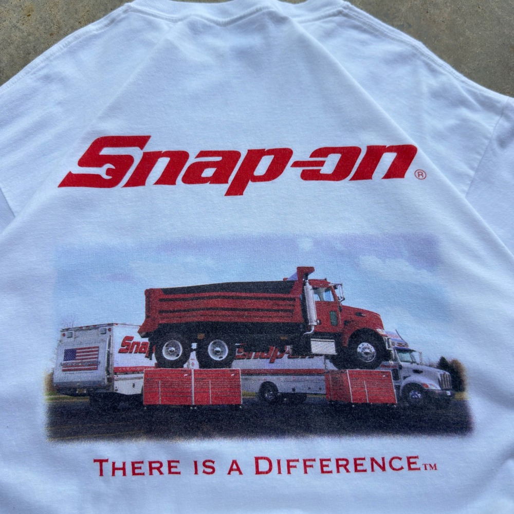 Vintage 90s Snap-on Masters Series Truck Graphic Tee Workwear White XL (i2)